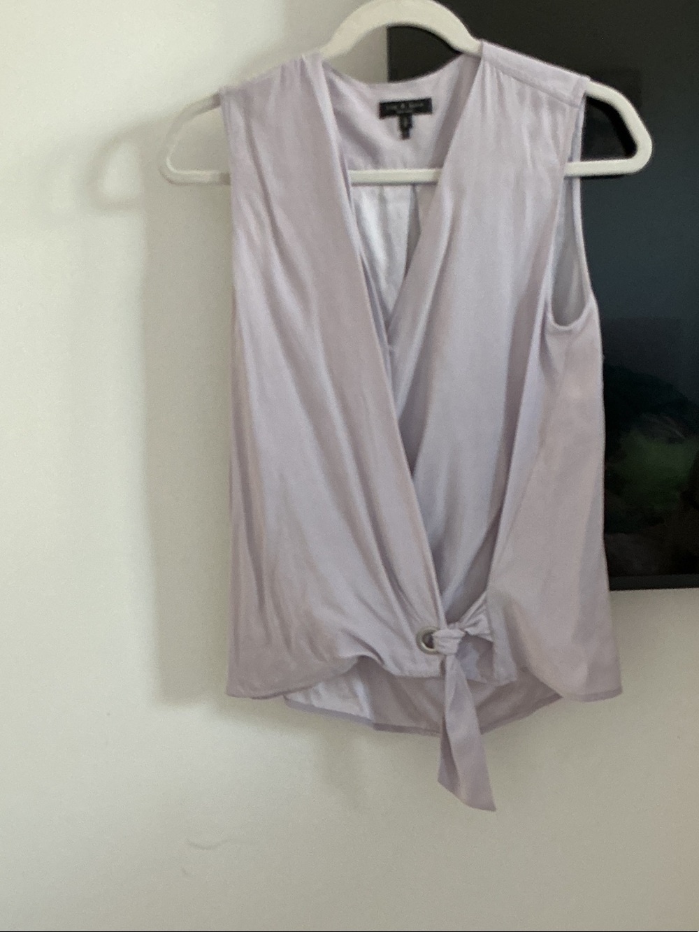 rag & bone SILK Lavender Tie-Front Sleeveless V-Neck Camisole